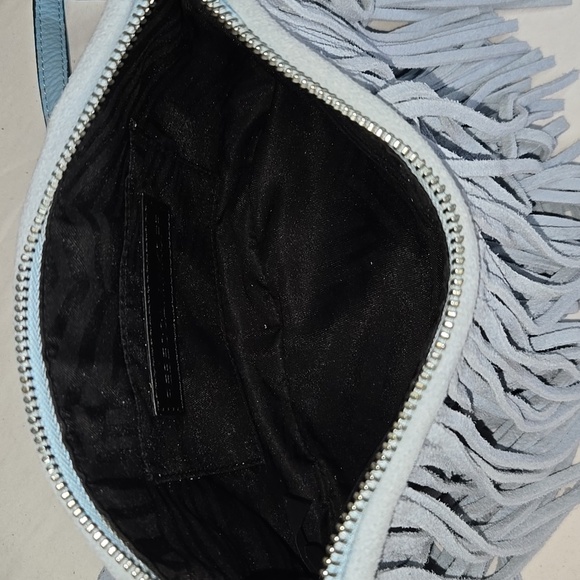 Rebecca Minkoff Stylish Blue Fringe Suede Leather Crossbody Shoulder Bag - Picture 14 of 14